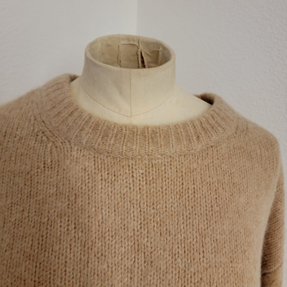 Jenni Kayne 2XL Merino Cashmere Sweater Tan Brown Crew Neck - Picture 3 of 9